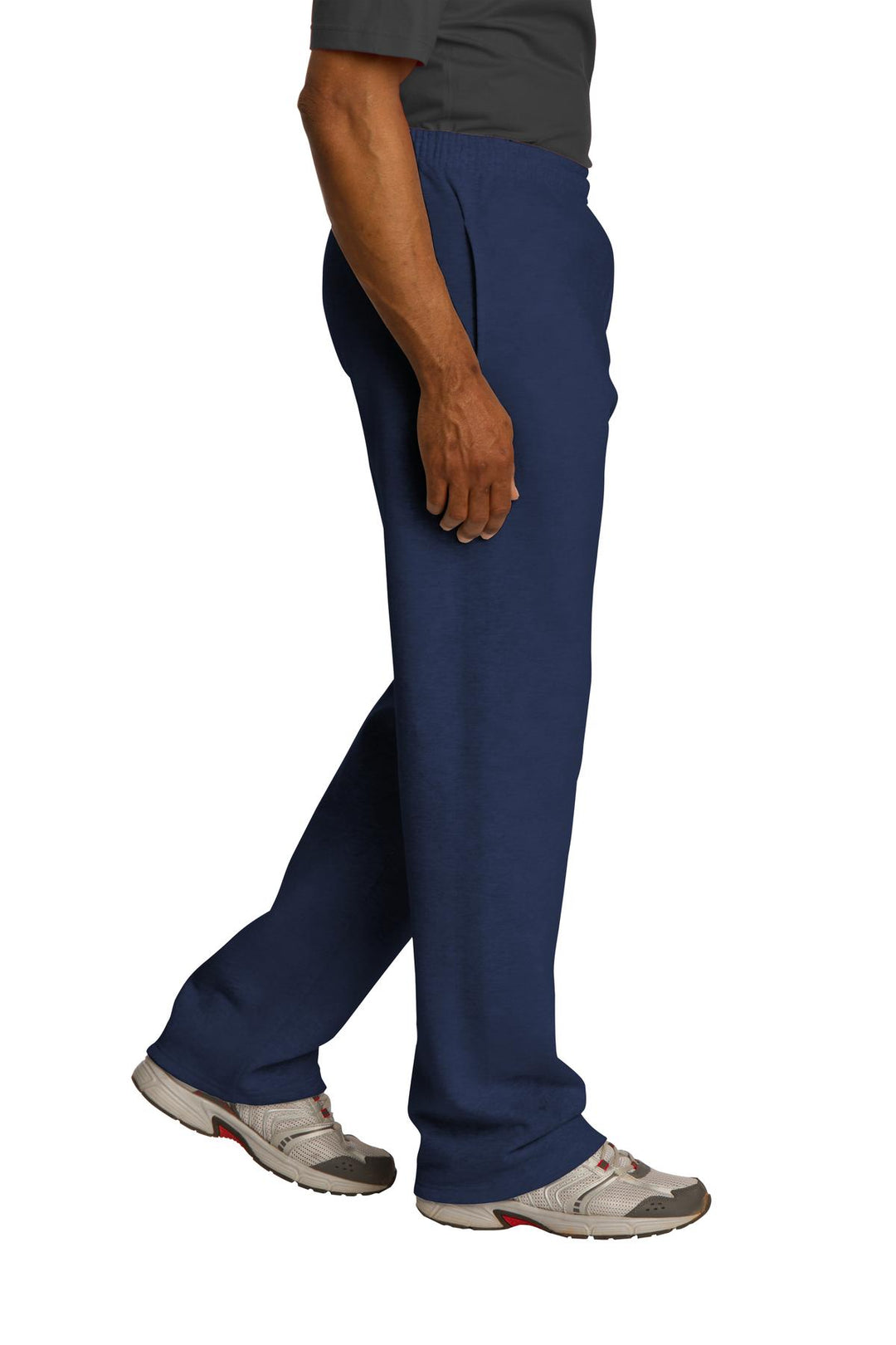 Navy Jerzees NuBlend Open Bottom Pant with Pockets. 974MP
