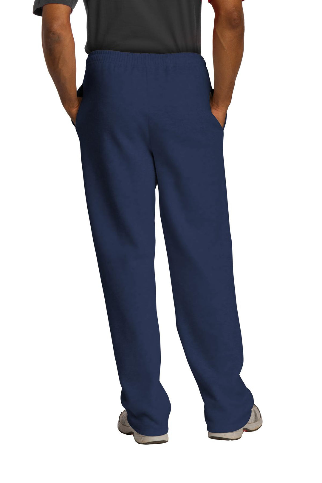 Navy Jerzees NuBlend Open Bottom Pant with Pockets. 974MP