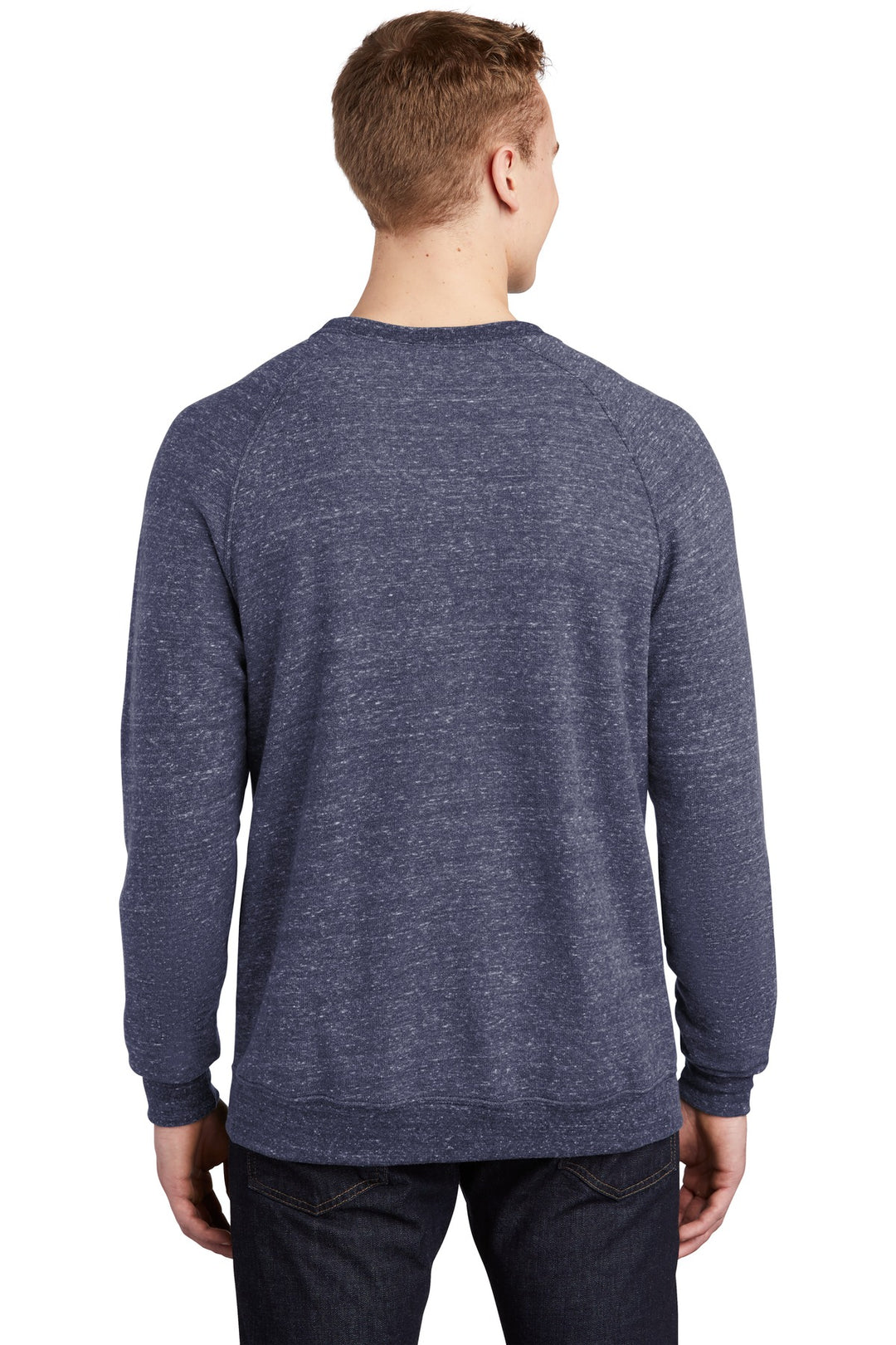 Navy Jerzees Snow Heather French Terry Raglan Crew 91M