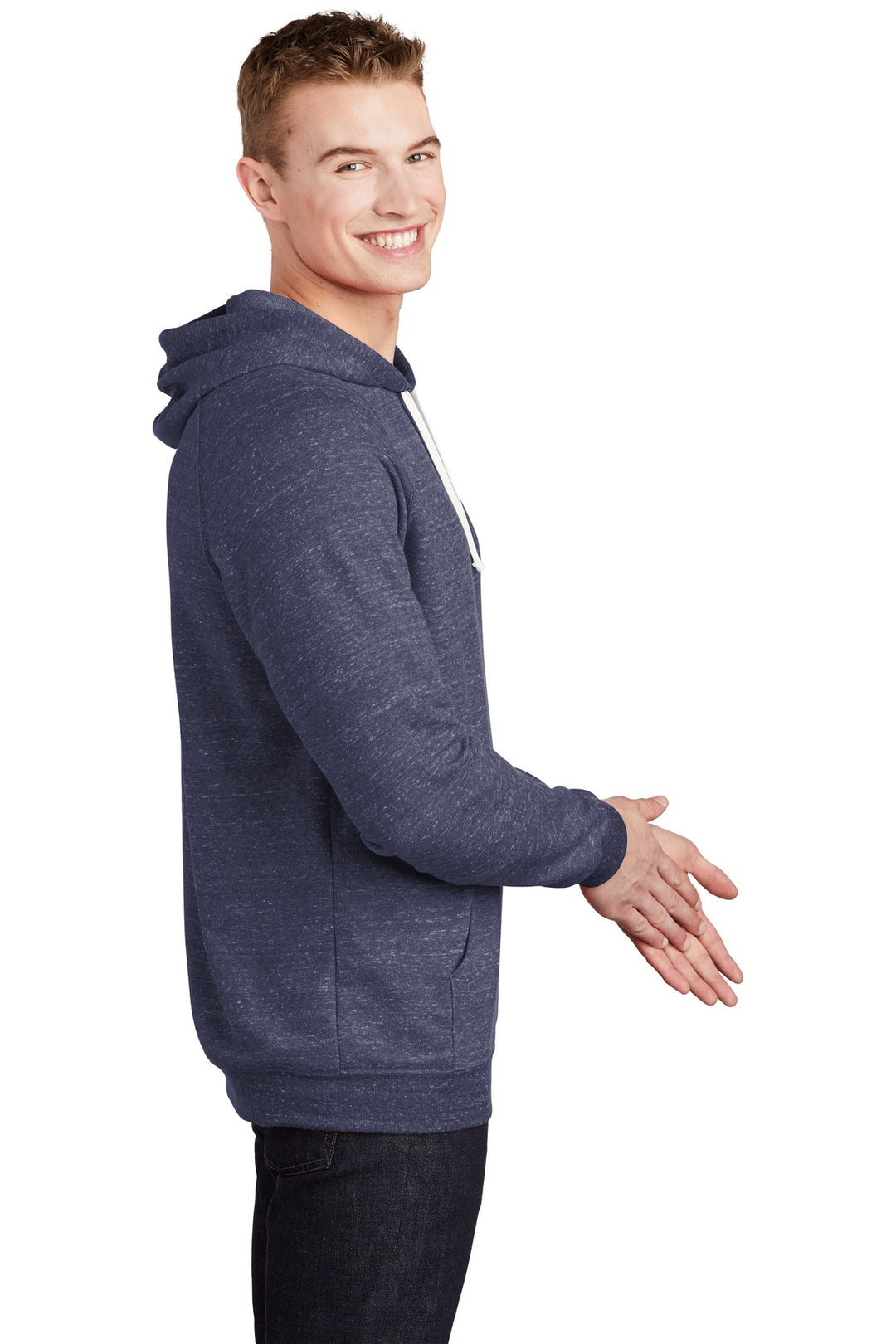 Navy Jerzees Snow Heather French Terry Raglan Hoodie 90M