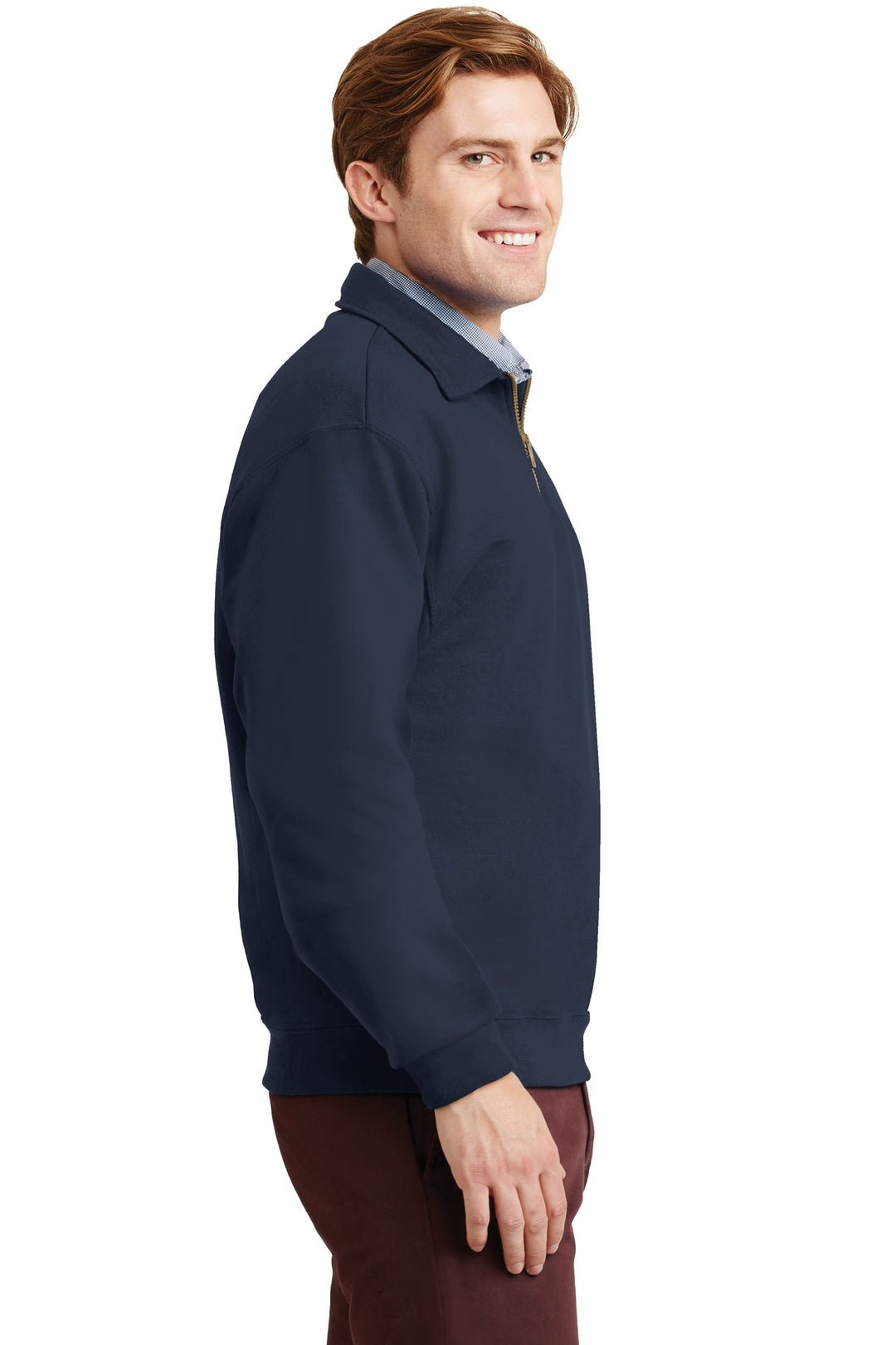Navy Jerzees Super Sweats NuBlend - 1/4-Zip Sweatshirt with Cadet Collar. 4528M