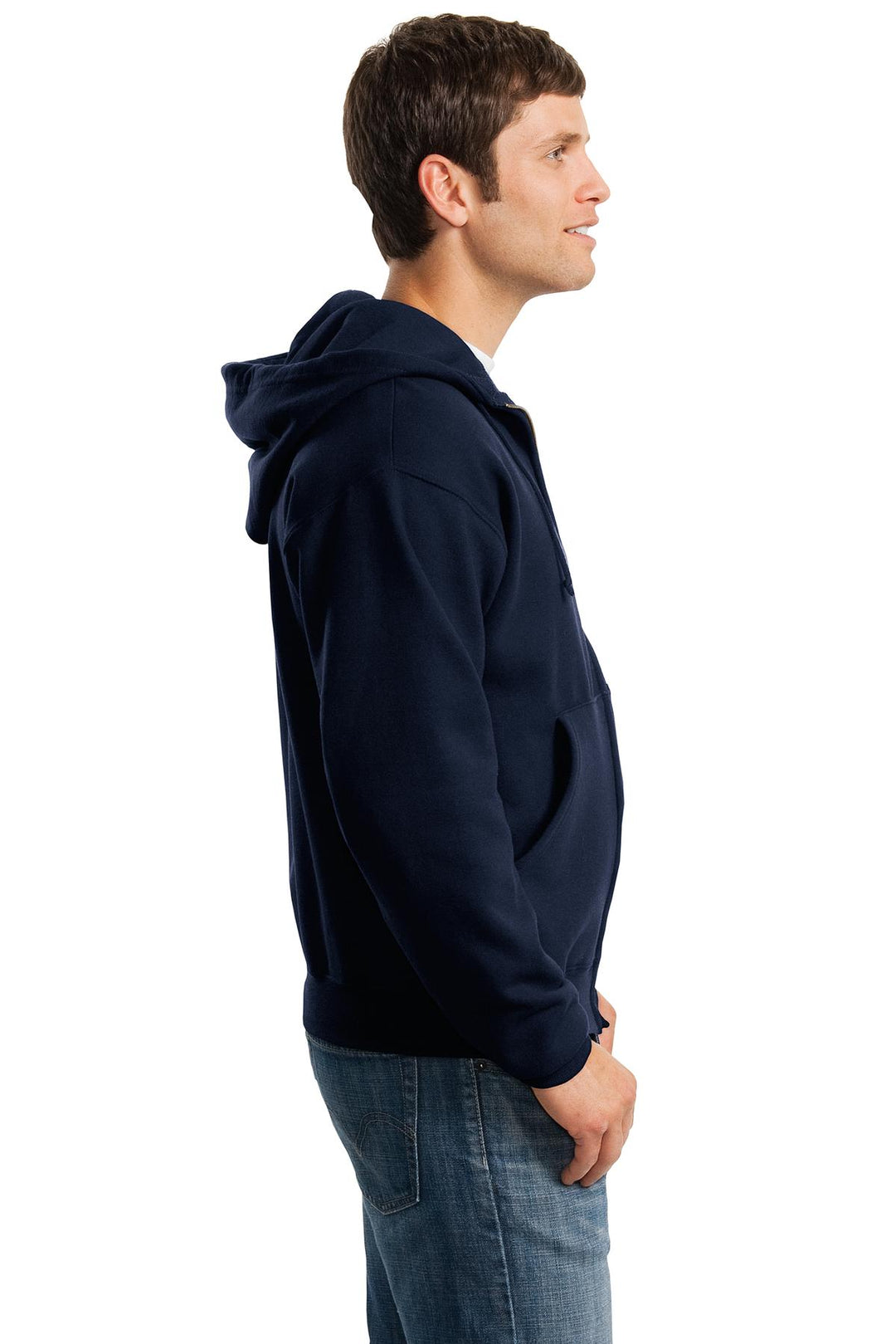 Navy Jerzees Super Sweats NuBlend - Full-Zip Hooded Sweatshirt. 4999M