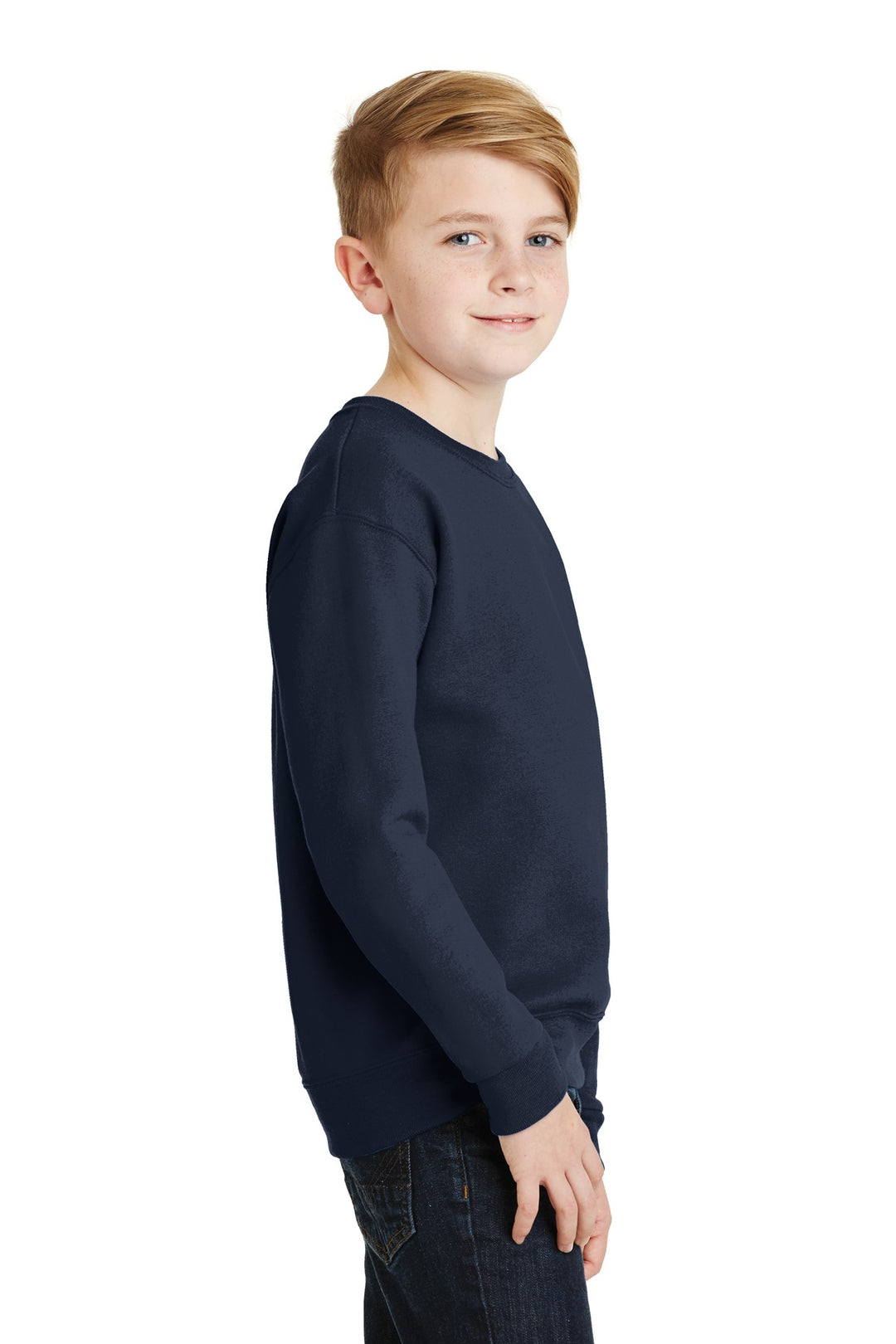 Navy Jerzees - Youth NuBlend Crewneck Sweatshirt. 562B