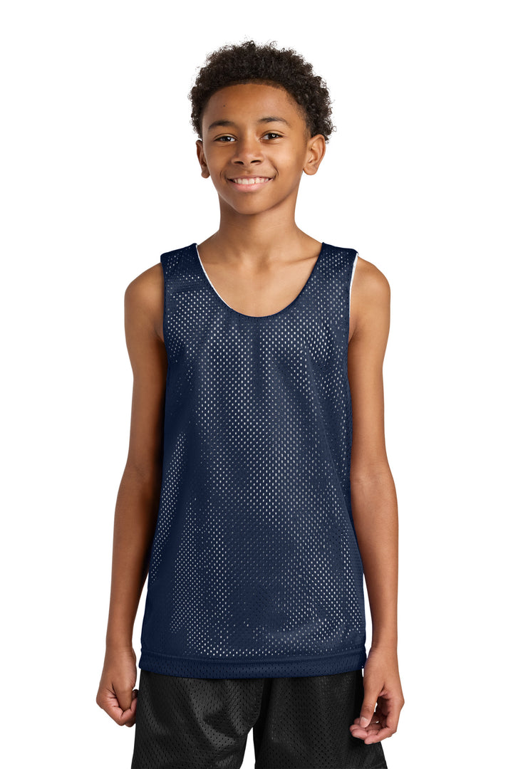 Navy/White A4 Sprint Youth Reversible Mesh Tank A4N2206
