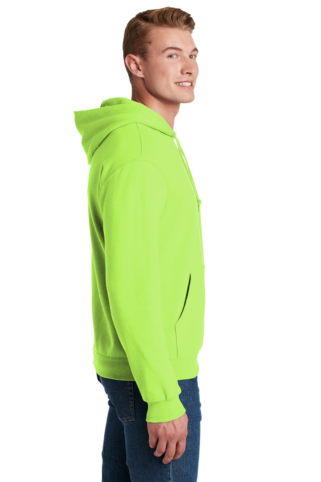 Neon Green Jerzees NuBlend Pullover Hooded Sweatshirt. 996M