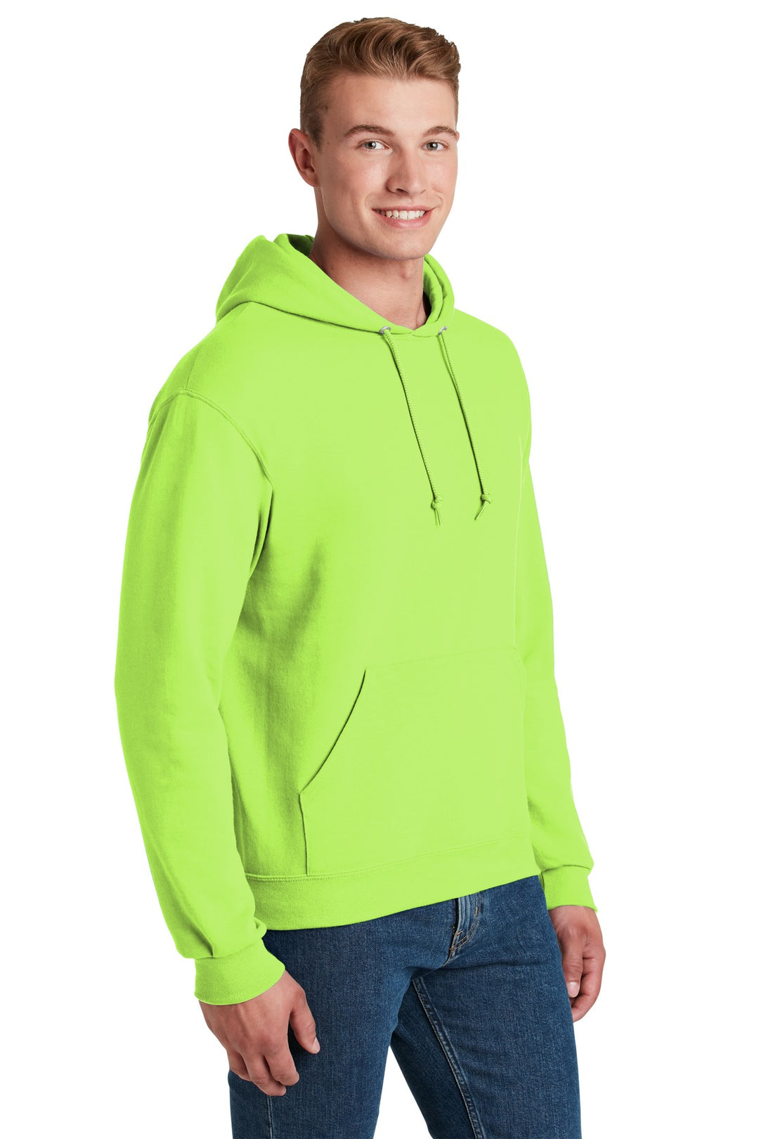 Neon Green Jerzees NuBlend Pullover Hooded Sweatshirt. 996M