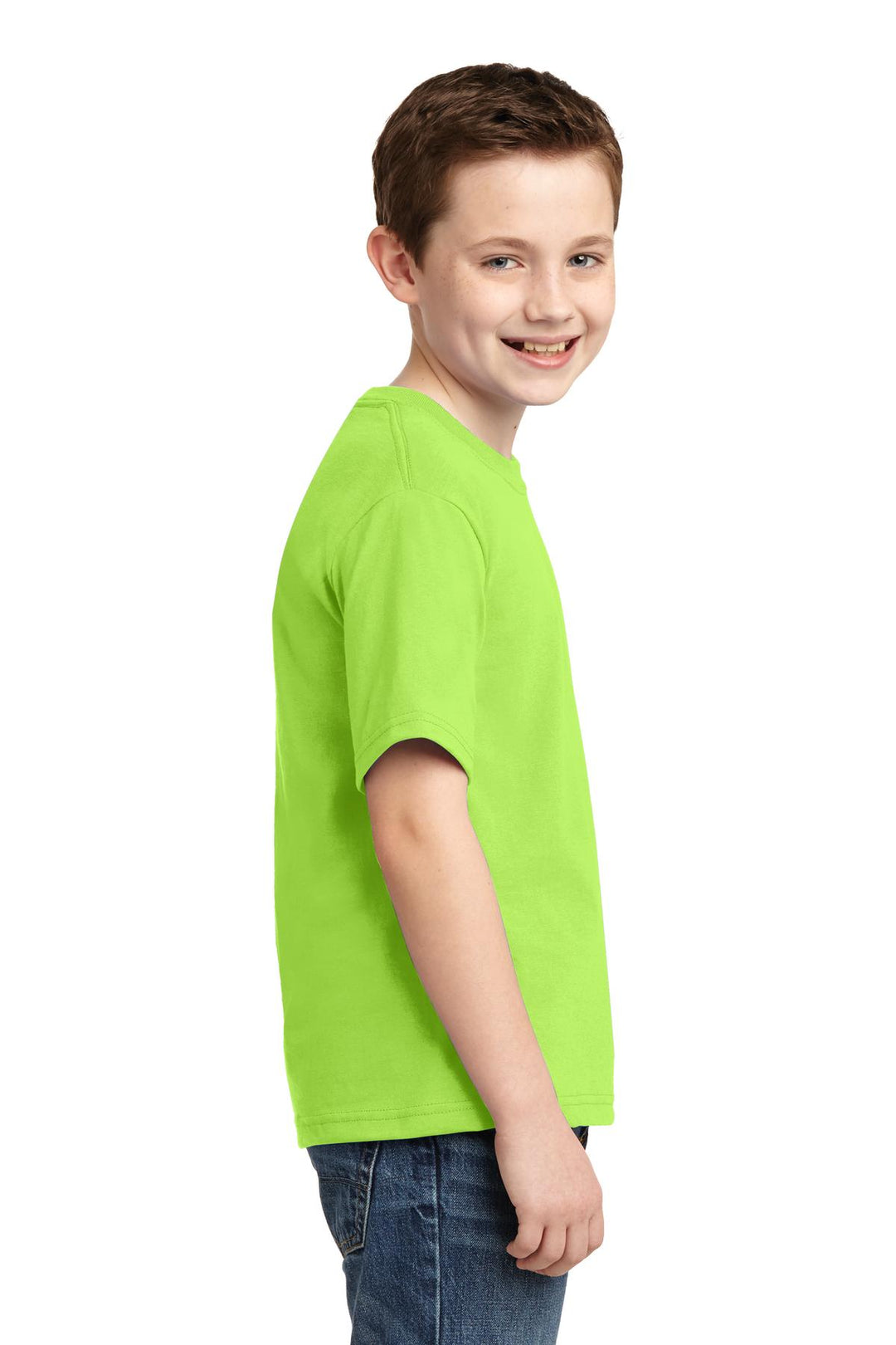 Neon Green Jerzees - Youth Dri-Power 50/50 Cotton/Poly T-Shirt. 29B