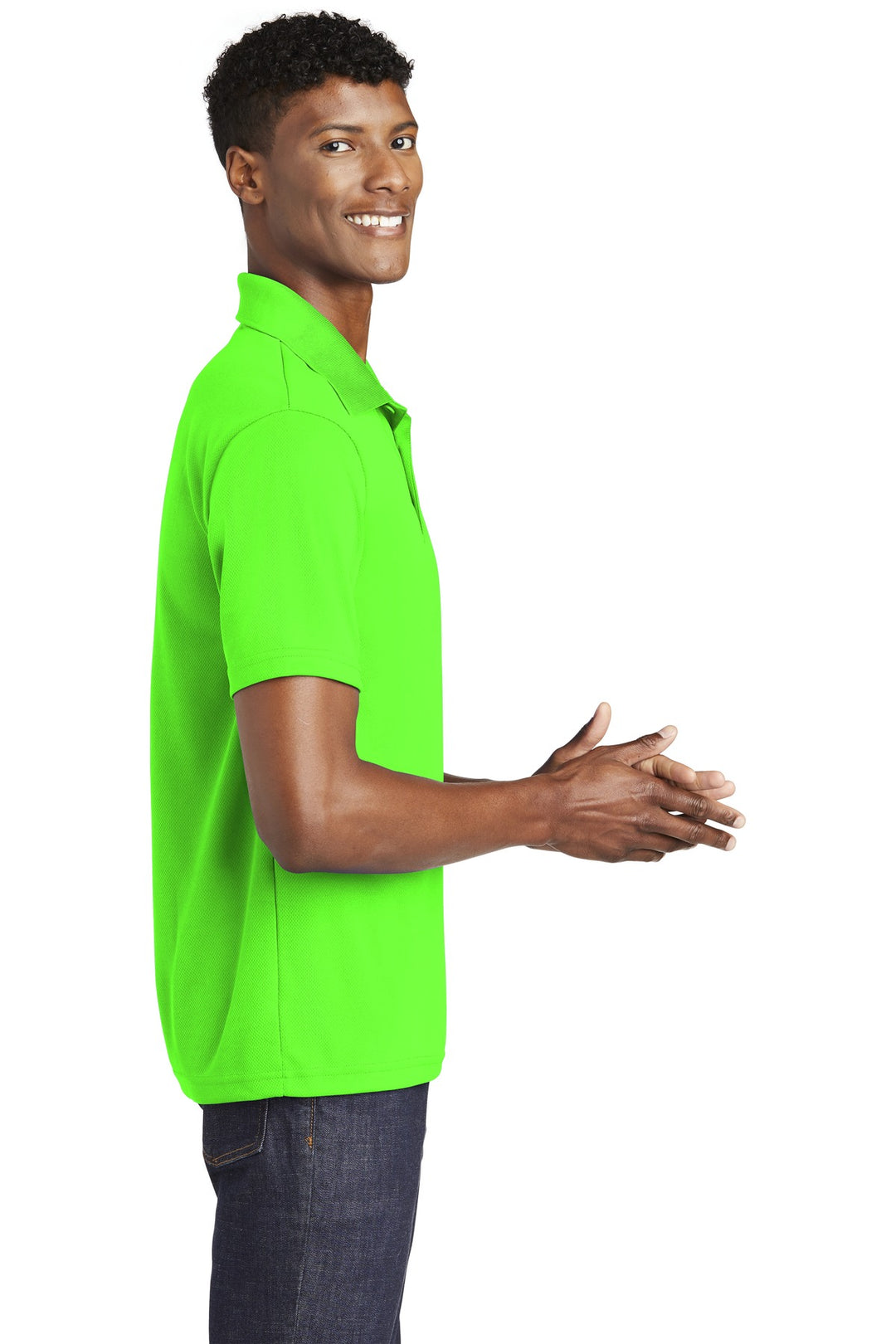 Neon Green Sport-Tek PosiCharge RacerMesh Polo. ST640