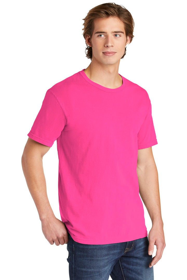 Neon Pink COMFORT COLORS Heavyweight Ring Spun Tee. 1717