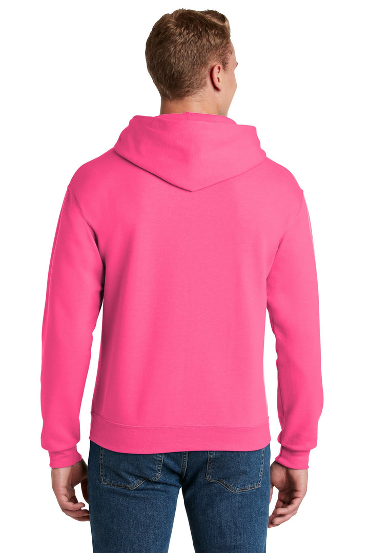 Neon Pink Jerzees NuBlend Pullover Hooded Sweatshirt. 996M