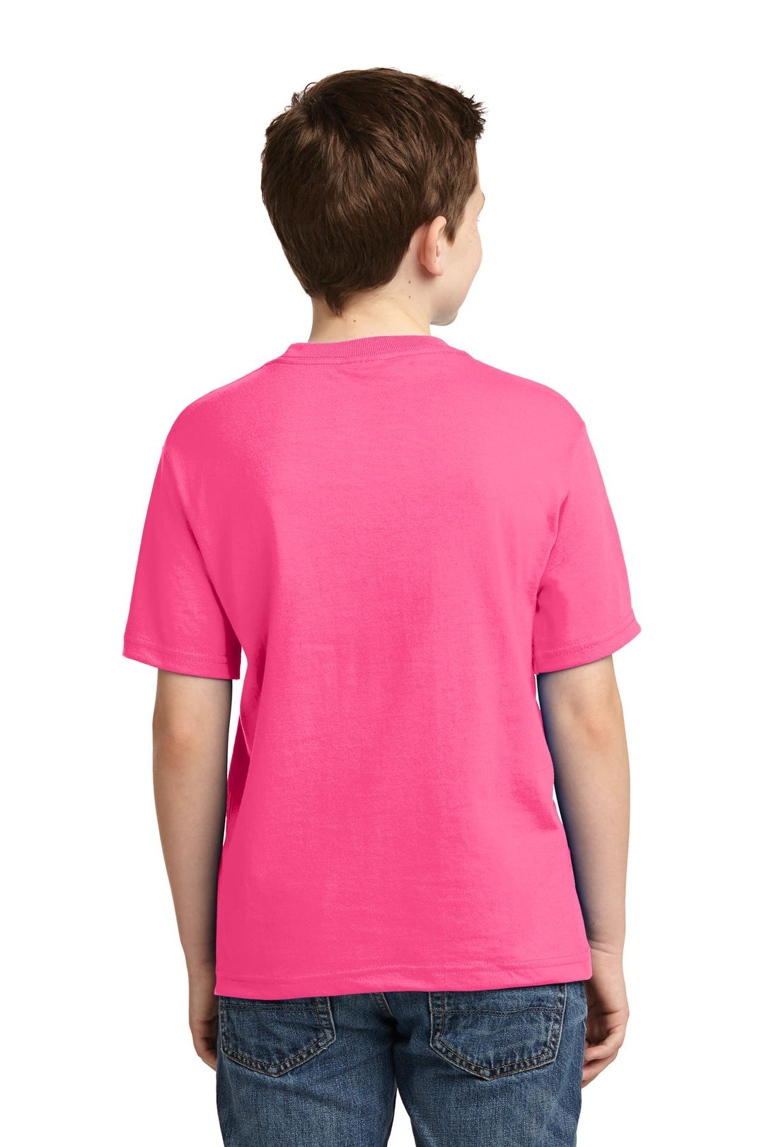 Neon Pink Jerzees - Youth Dri-Power 50/50 Cotton/Poly T-Shirt. 29B