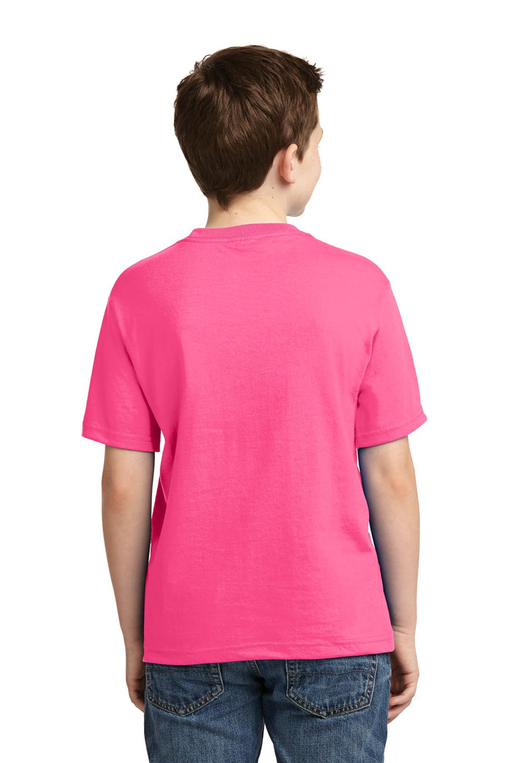 Neon Pink Jerzees - Youth Dri-Power 50/50 Cotton/Poly T-Shirt. 29B