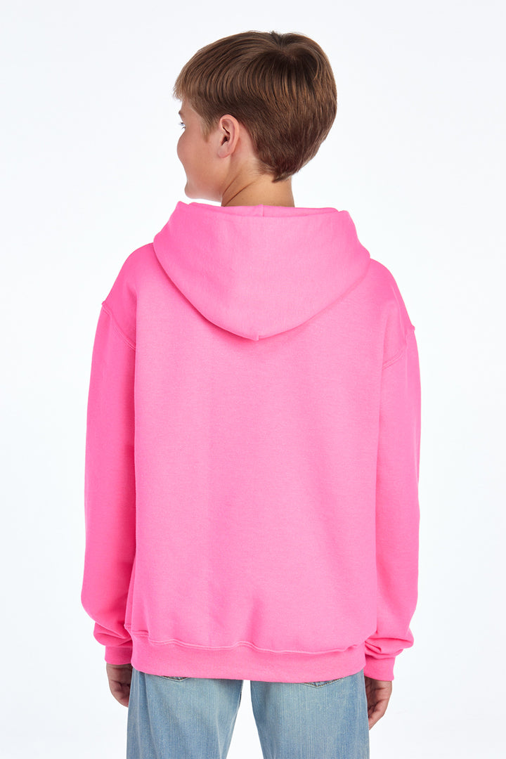 Neon Pink Jerzees - Youth NuBlend Pullover Hooded Sweatshirt. 996Y