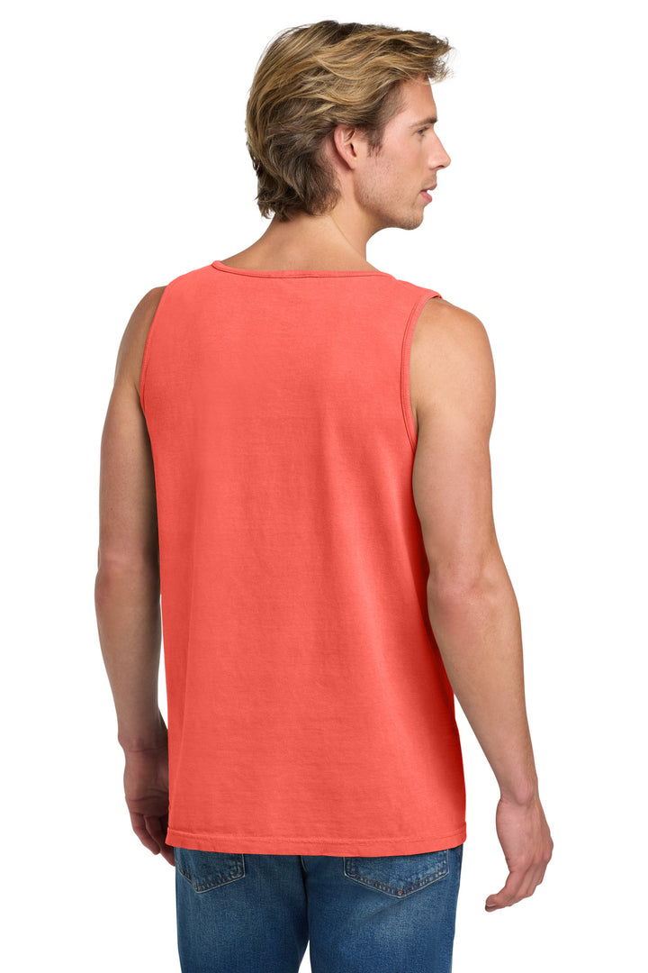 Neon Red Orng COMFORT COLORS Heavyweight Ring Spun Tank Top. 9360