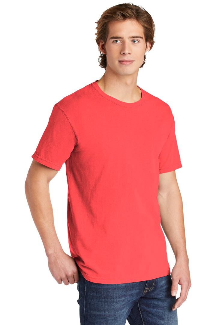 Neon Red Orng COMFORT COLORS Heavyweight Ring Spun Tee. 1717