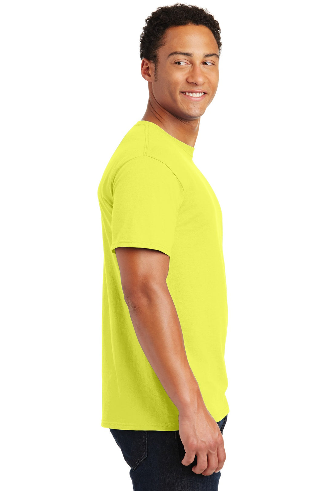 Neon Yellow Jerzees - Dri-Power 50/50 Cotton/Poly T-Shirt. 29M