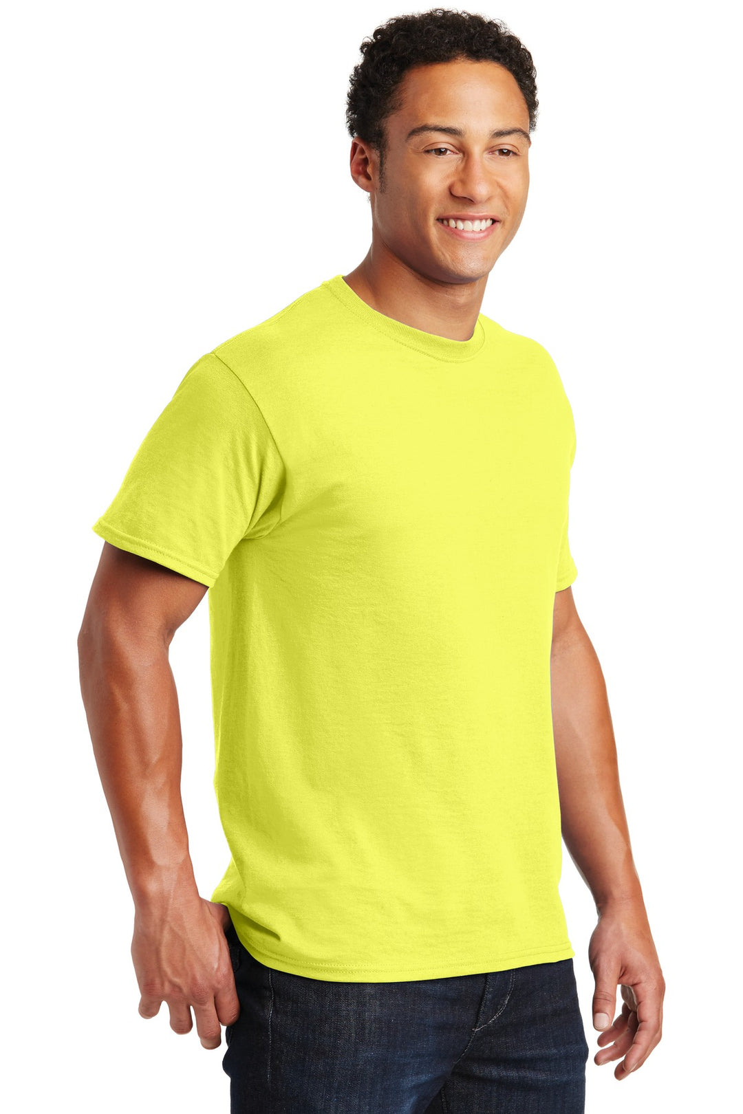Neon Yellow Jerzees - Dri-Power 50/50 Cotton/Poly T-Shirt. 29M