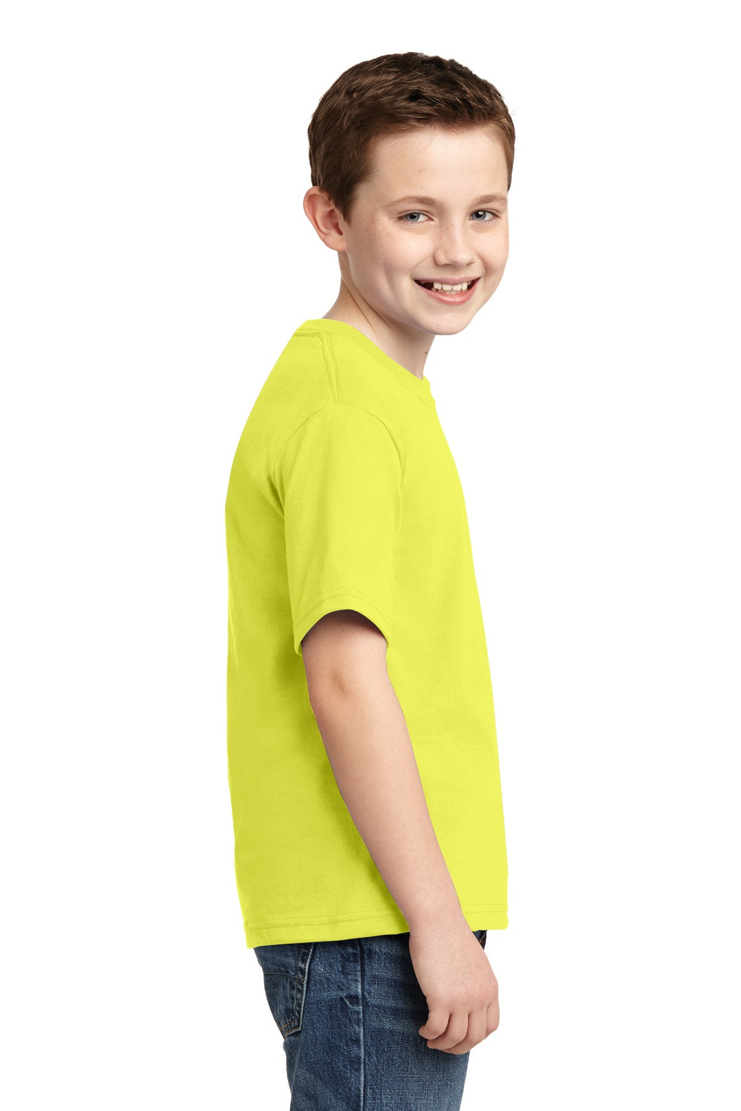 Neon Yellow Jerzees - Youth Dri-Power 50/50 Cotton/Poly T-Shirt. 29B