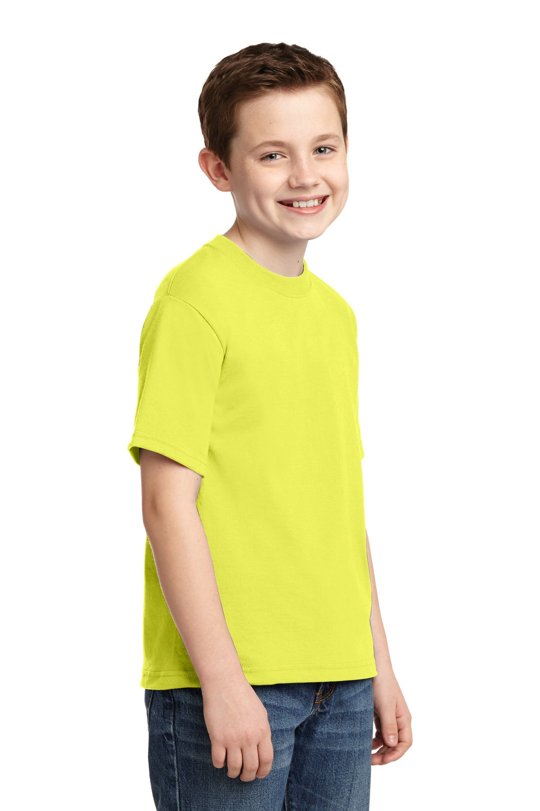 Neon Yellow Jerzees - Youth Dri-Power 50/50 Cotton/Poly T-Shirt. 29B