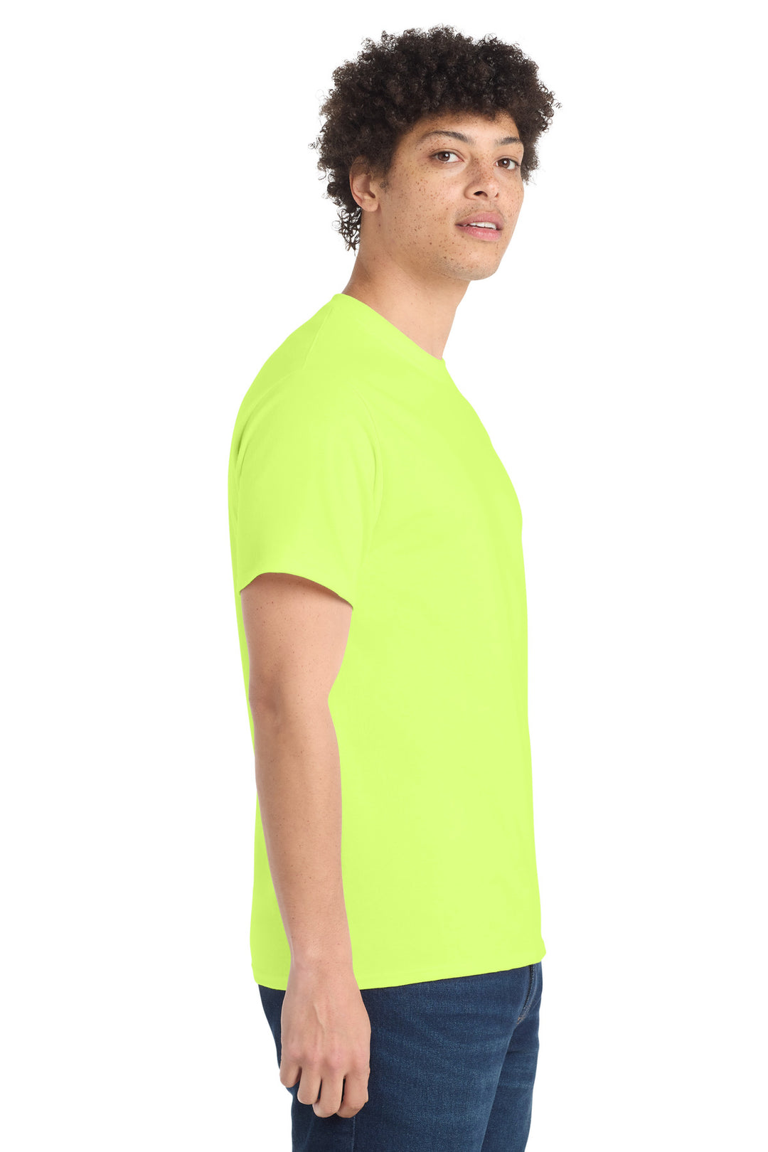 Neon Yellow Port & Company - Core Cotton Tee. PC54