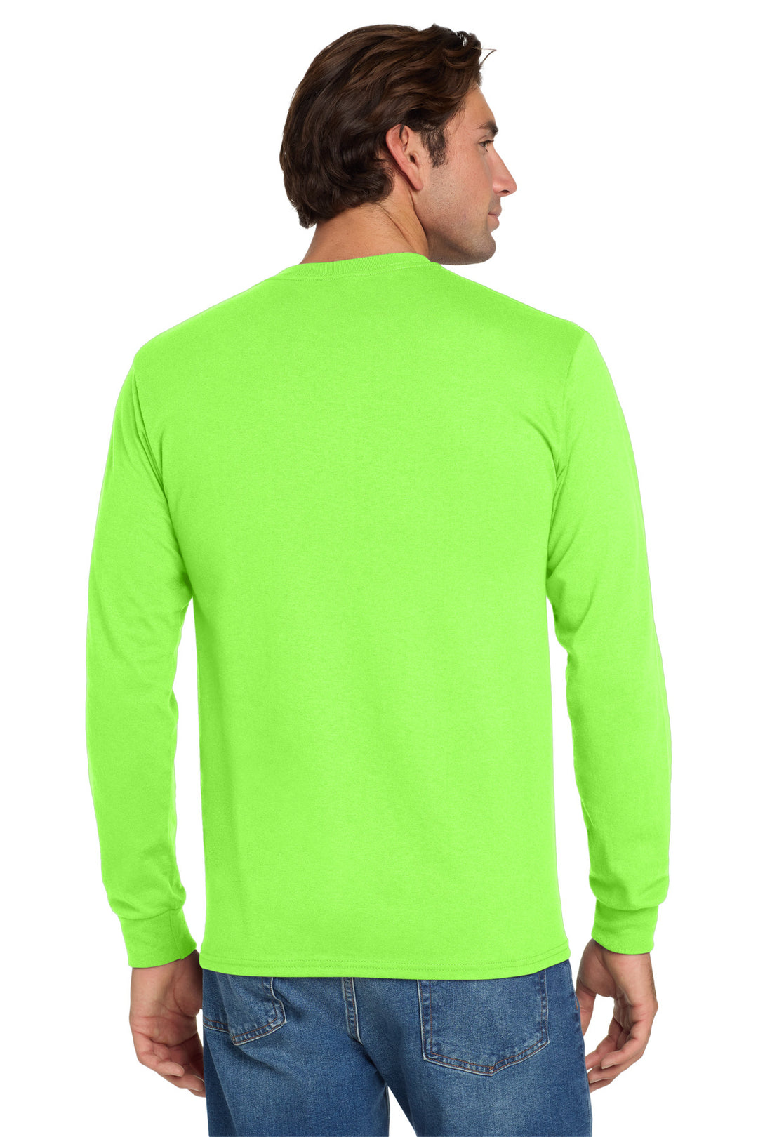 NeonGreen Jerzees - Dri-Power 50/50 Cotton/Poly Long Sleeve T-Shirt. 29LS