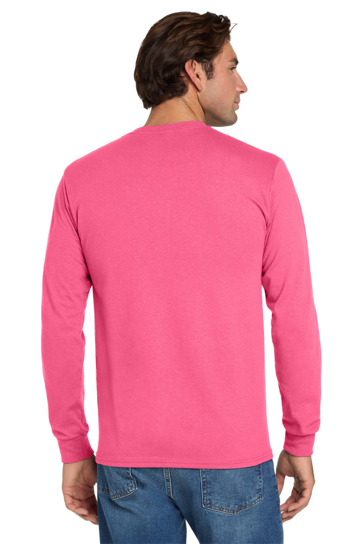 NeonPink Jerzees - Dri-Power 50/50 Cotton/Poly Long Sleeve T-Shirt. 29LS