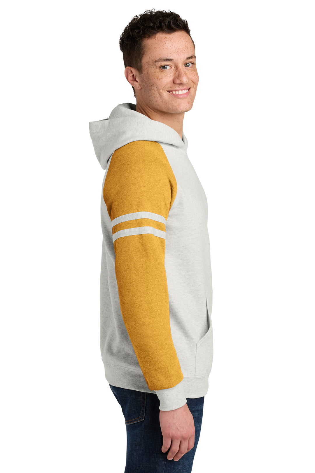 OatH/MstdH Jerzees Unisex NuBlend Varsity Colorblock Hooded Sweatshirt 97C