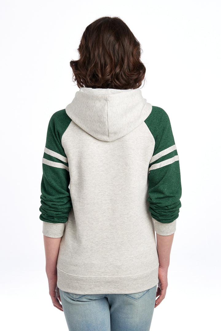 OatHt/FGnH Jerzees Unisex NuBlend Varsity Colorblock Hooded Sweatshirt 97C