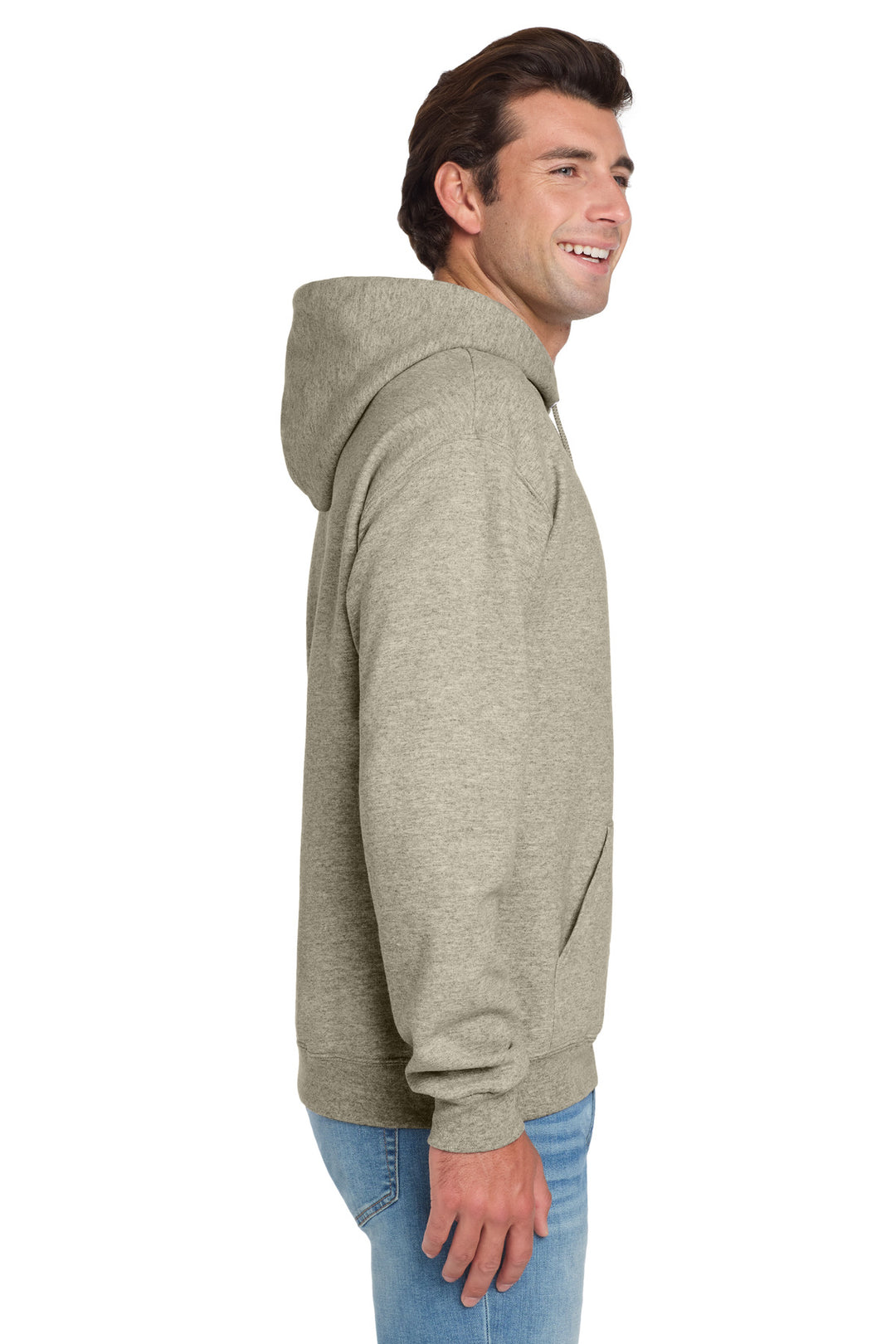 OatHthr Jerzees NuBlend Pullover Hooded Sweatshirt. 996M