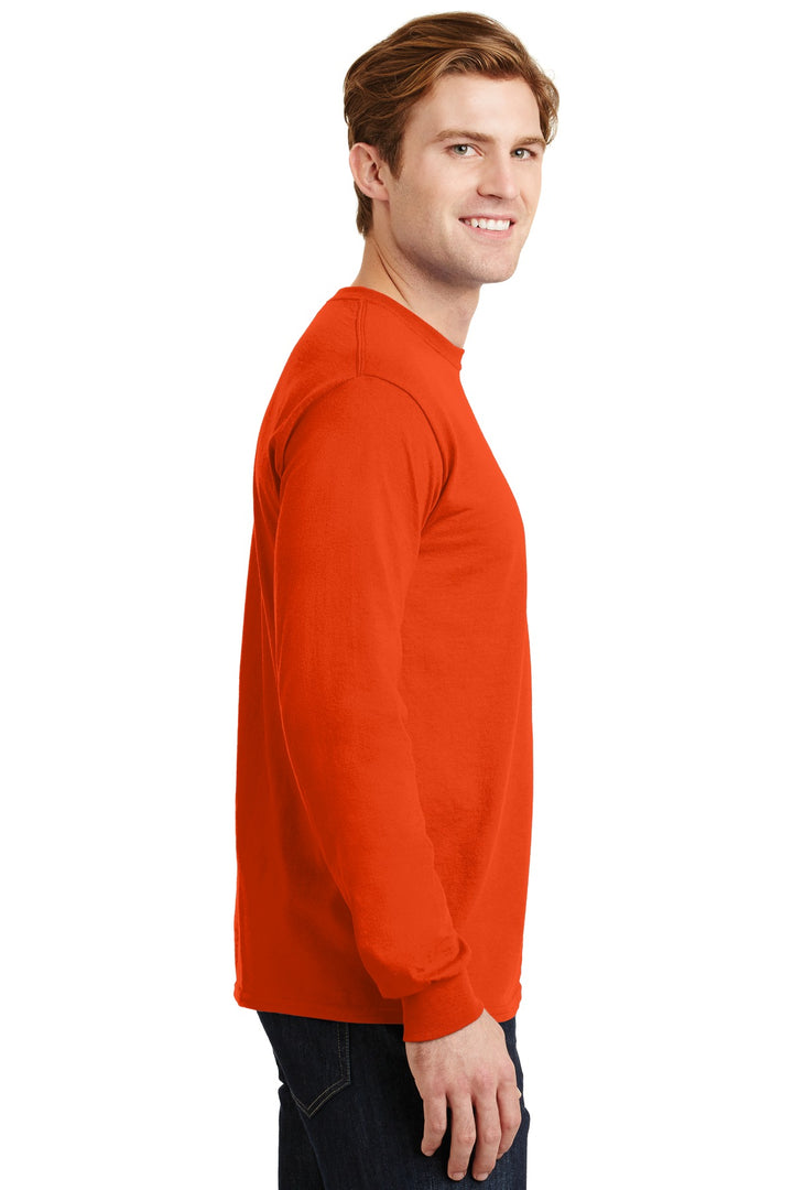 Orange Gildan - DryBlend 50 Cotton/50 Poly Long Sleeve T-Shirt. 8400