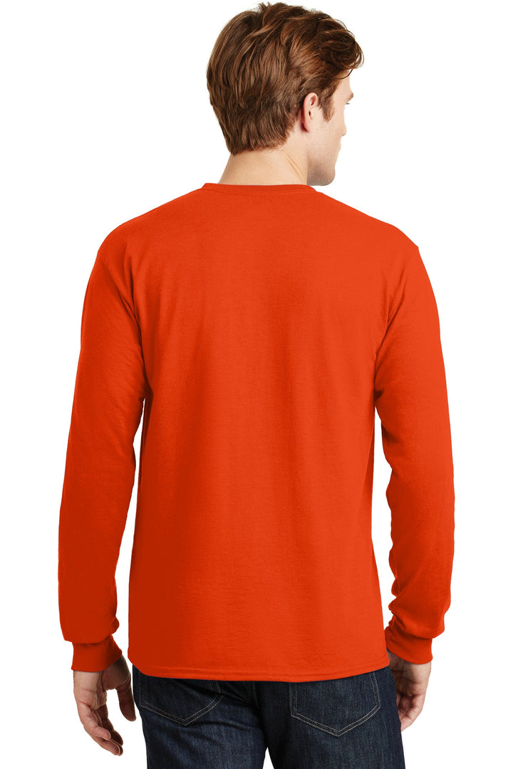 Orange Gildan - DryBlend 50 Cotton/50 Poly Long Sleeve T-Shirt. 8400