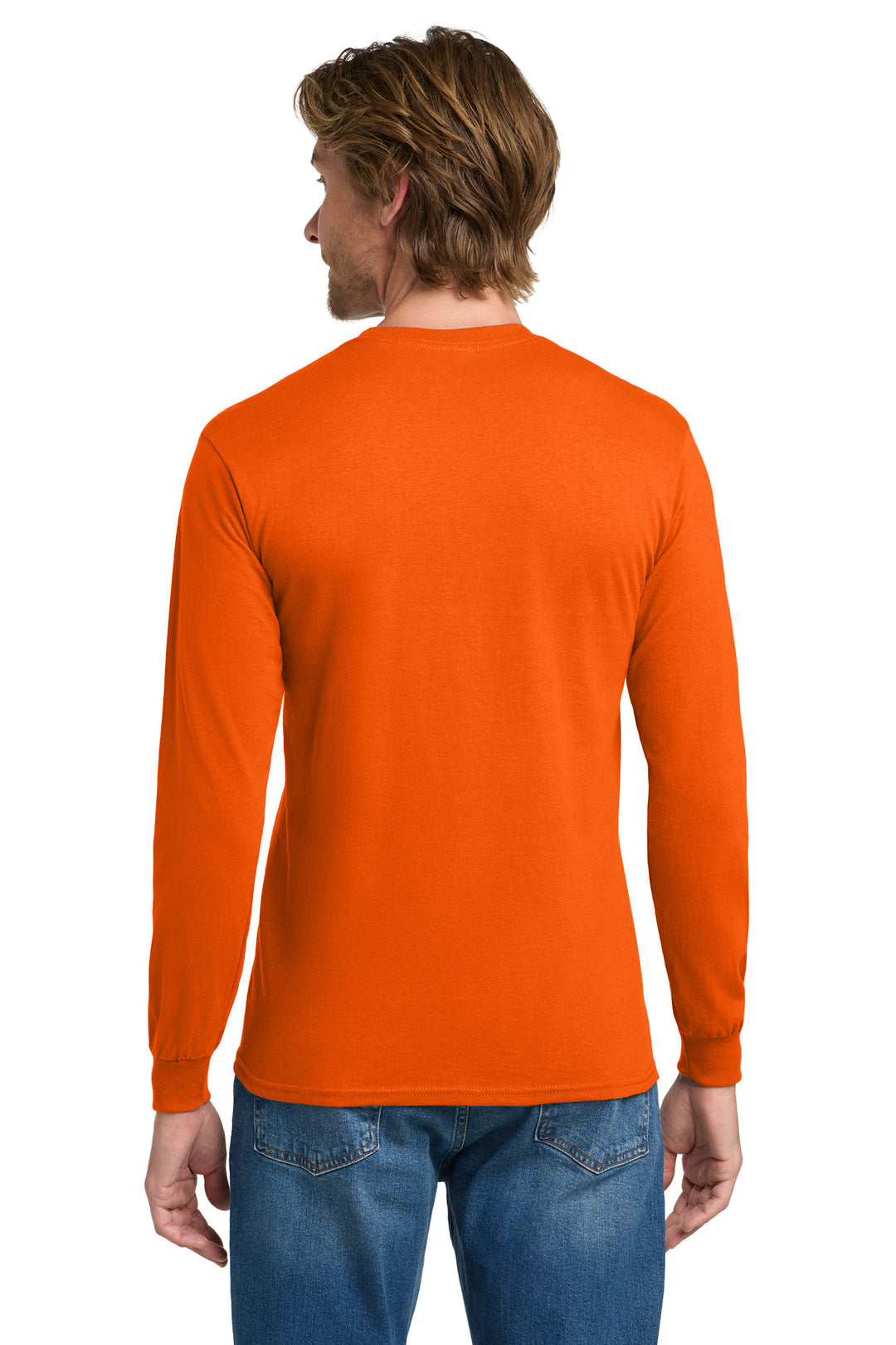 Orange Gildan - Heavy Cotton 100% Cotton Long Sleeve T-Shirt. 5400
