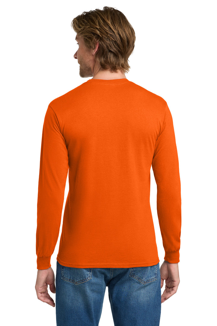 Orange Gildan - Heavy Cotton 100% Cotton Long Sleeve T-Shirt. 5400