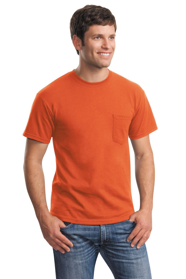 Orange Gildan - Ultra Cotton 100% US Cotton T-Shirt with Pocket. 2300