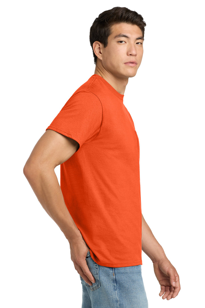 Orange Gildan - Ultra Cotton 100% US Cotton T-Shirt with Pocket. 2300