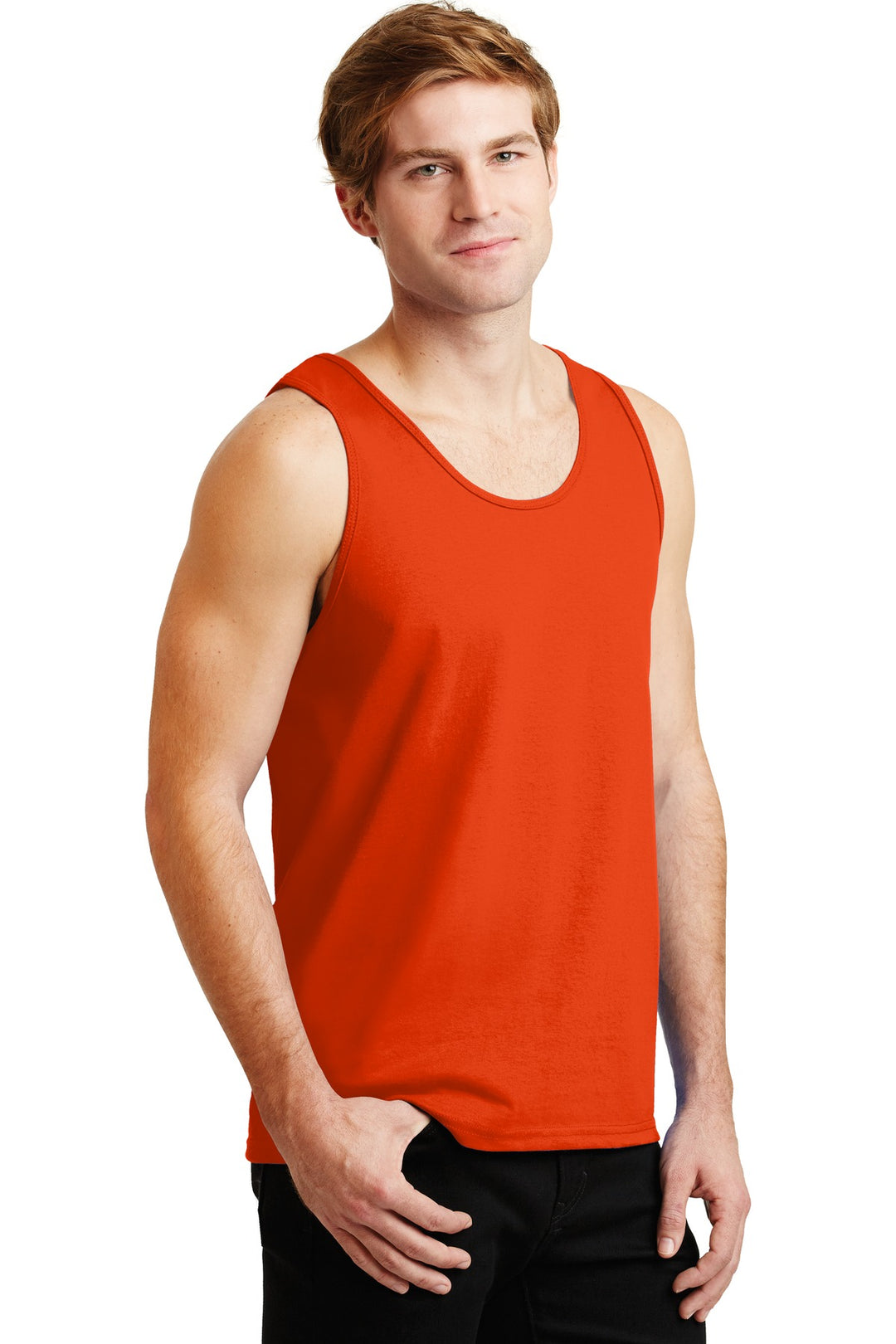 Orange Gildan - Ultra Cotton 100% US Cotton Tank Top. 2200