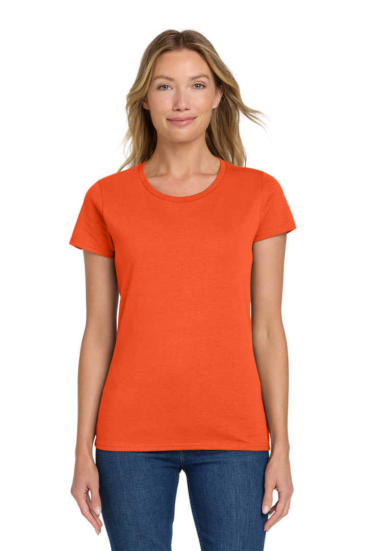 Orange Gildan Women's Heavy Cotton 100% Cotton T-Shirt. 5000L