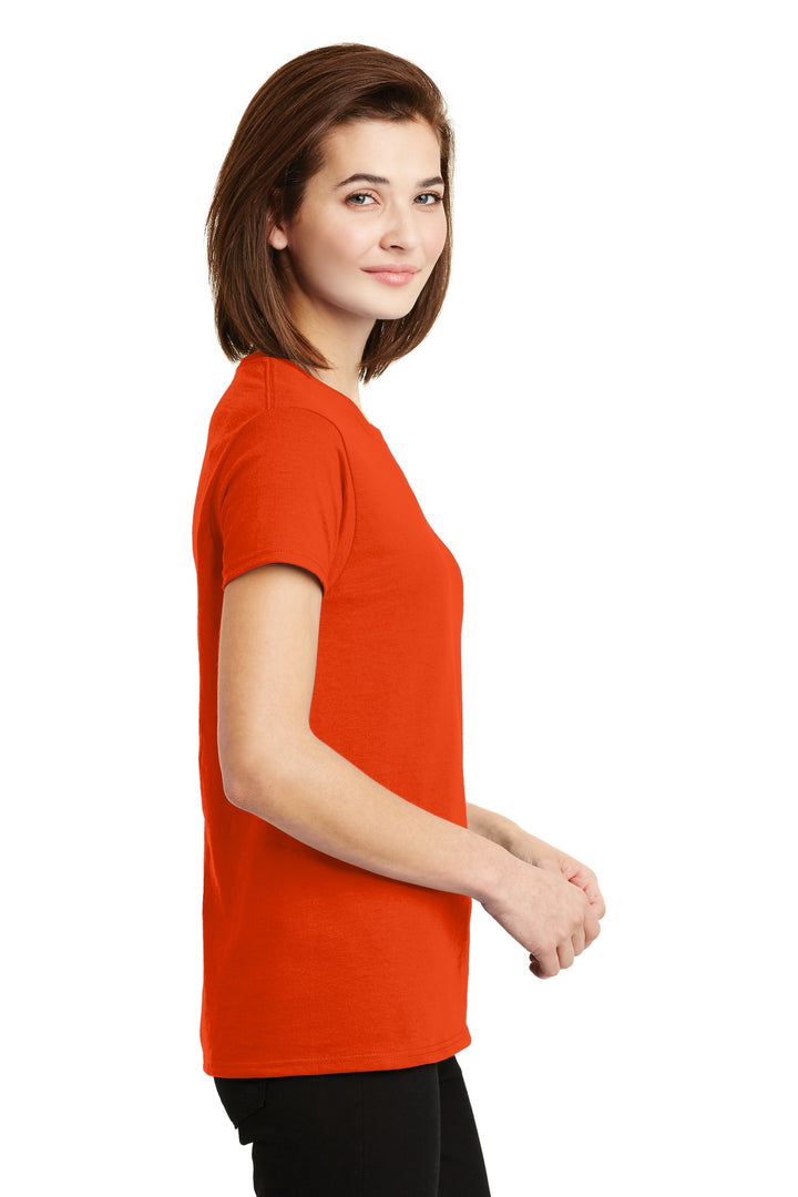 Orange Gildan Women's Ultra Cotton 100% US Cotton T-Shirt. 2000L