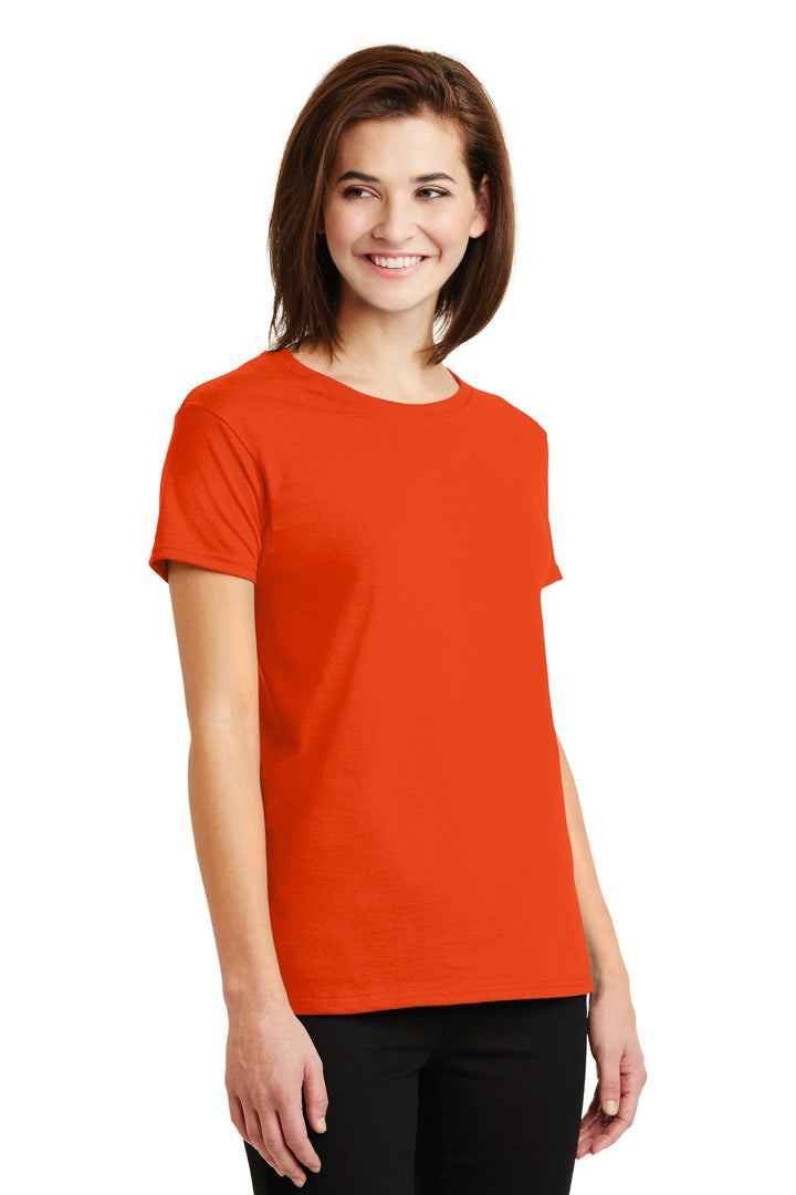 Orange Gildan Women's Ultra Cotton 100% US Cotton T-Shirt. 2000L