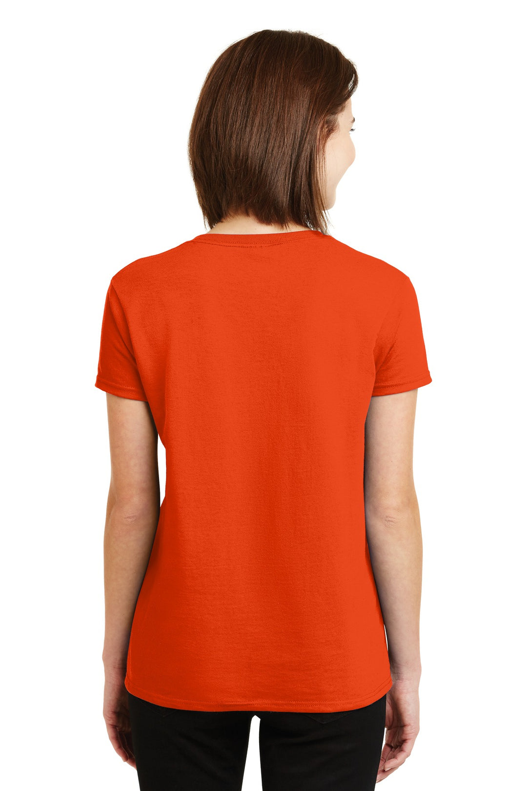 Orange Gildan Women's Ultra Cotton 100% US Cotton T-Shirt. 2000L