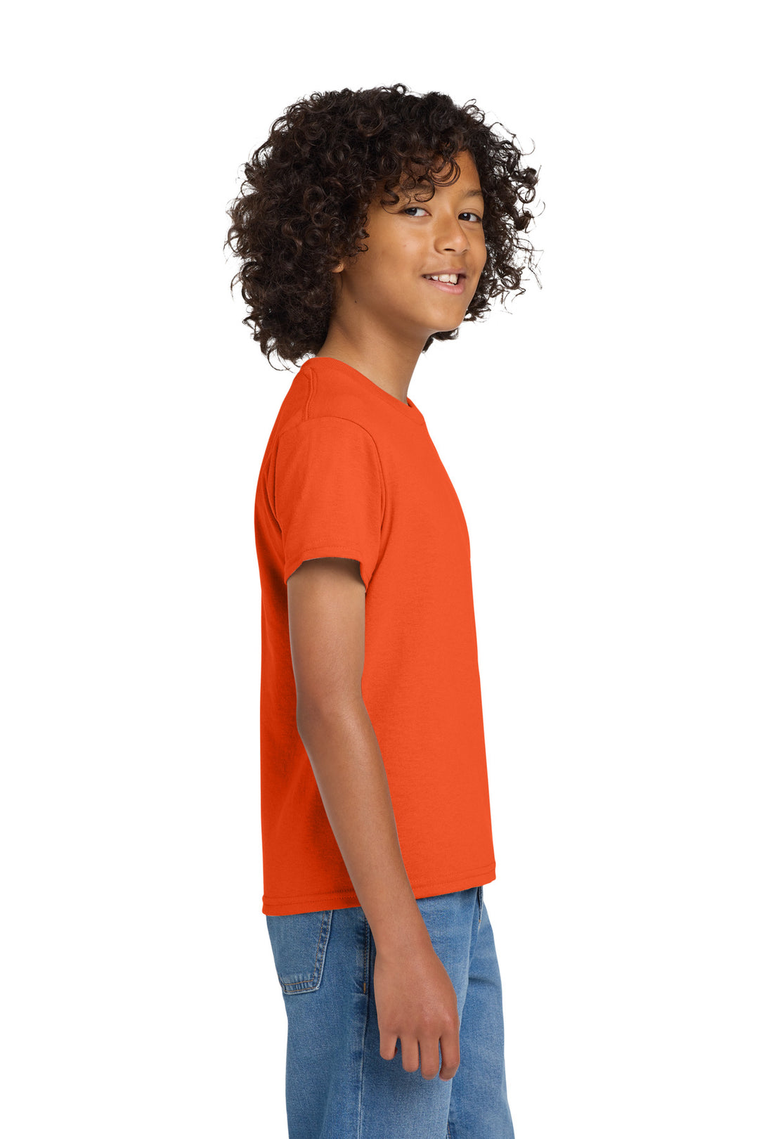Orange Gildan Youth DryBlend 50 Cotton/50 Poly T-Shirt. 8000B