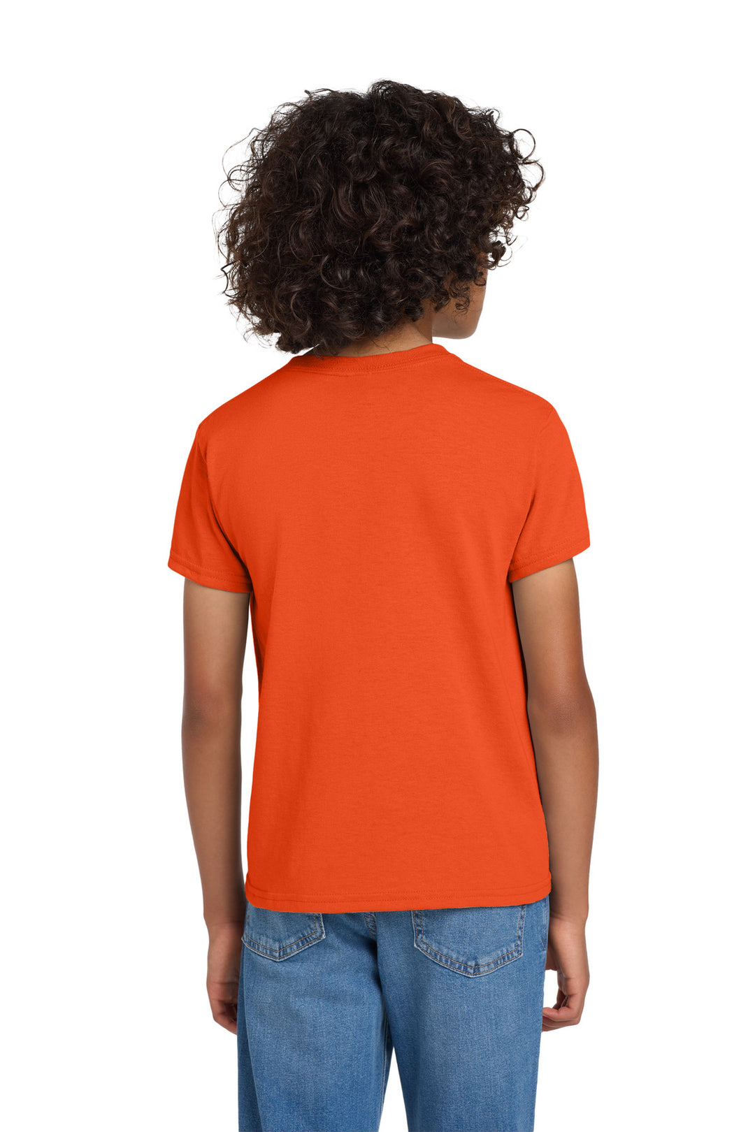 Orange Gildan Youth DryBlend 50 Cotton/50 Poly T-Shirt. 8000B
