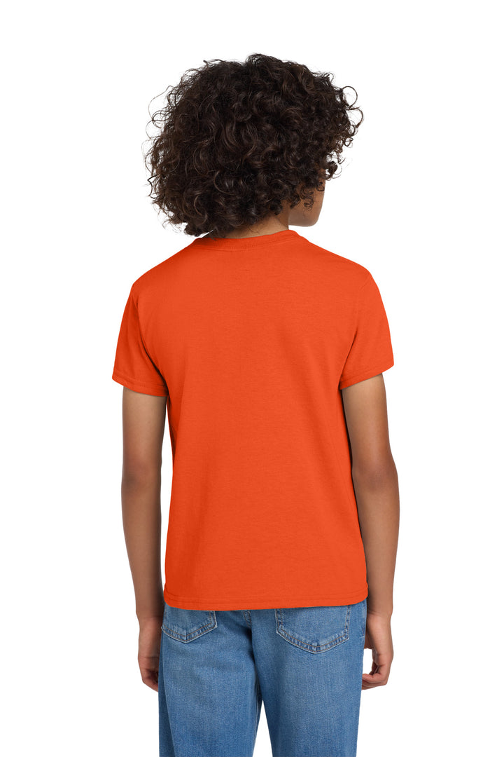 Orange Gildan Youth DryBlend 50 Cotton/50 Poly T-Shirt. 8000B