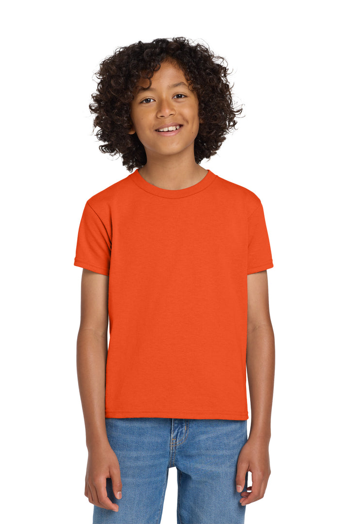 Orange Gildan Youth DryBlend 50 Cotton/50 Poly T-Shirt. 8000B