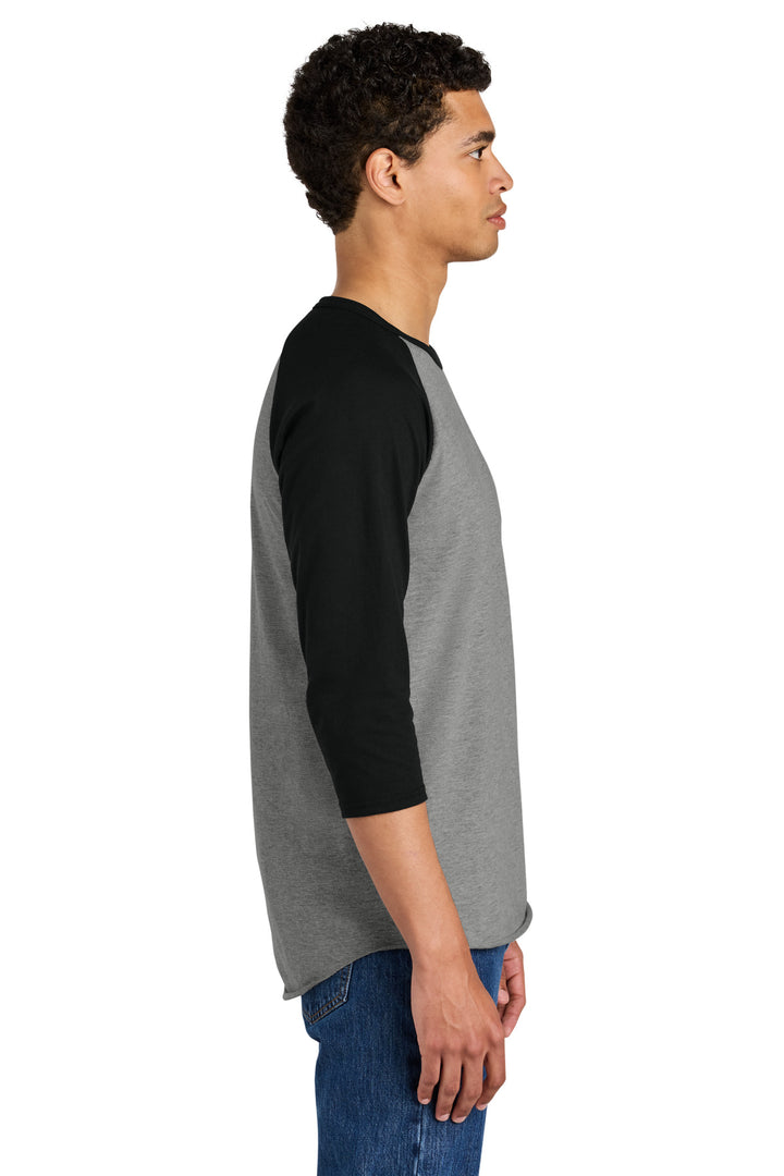 Oxfd/BkInk Jerzees Unisex Premium Blend Combed Ring Spun 3/4-Sleeve Raglan 560R