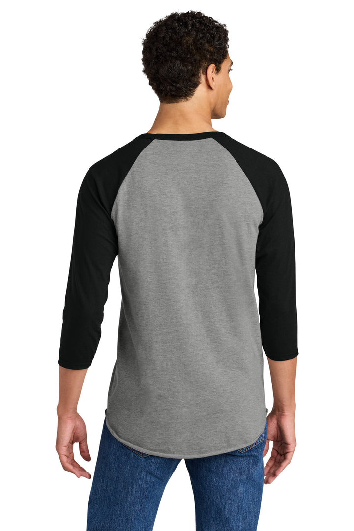 Oxfd/BkInk Jerzees Unisex Premium Blend Combed Ring Spun 3/4-Sleeve Raglan 560R