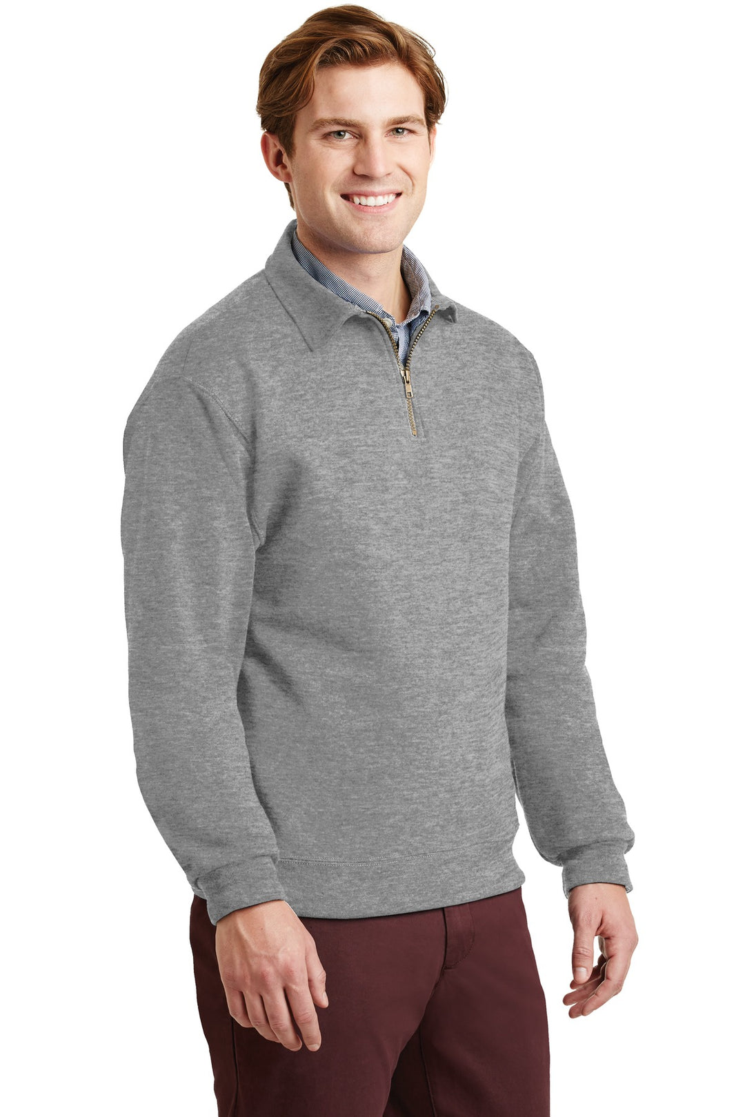 Oxford Jerzees Super Sweats NuBlend - 1/4-Zip Sweatshirt with Cadet Collar. 4528M