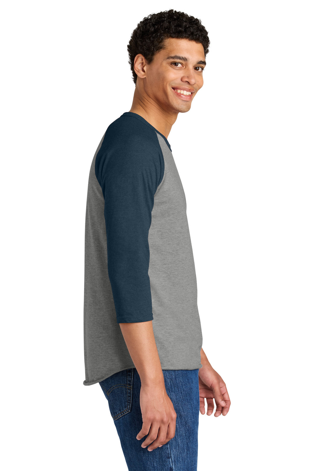Ox/IndgoHt Jerzees Unisex Premium Blend Combed Ring Spun 3/4-Sleeve Raglan 560R