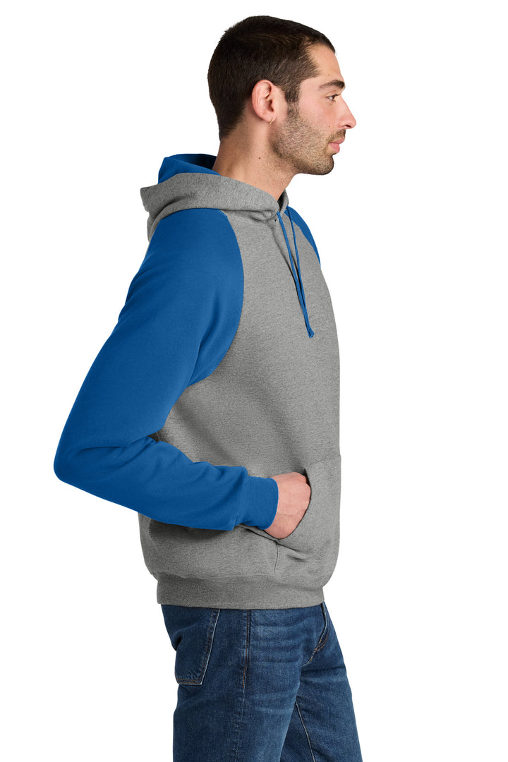 Ox/Royal Jerzees Unisex NuBlend Colorblock Raglan Hoodie Sweatshirt 96C