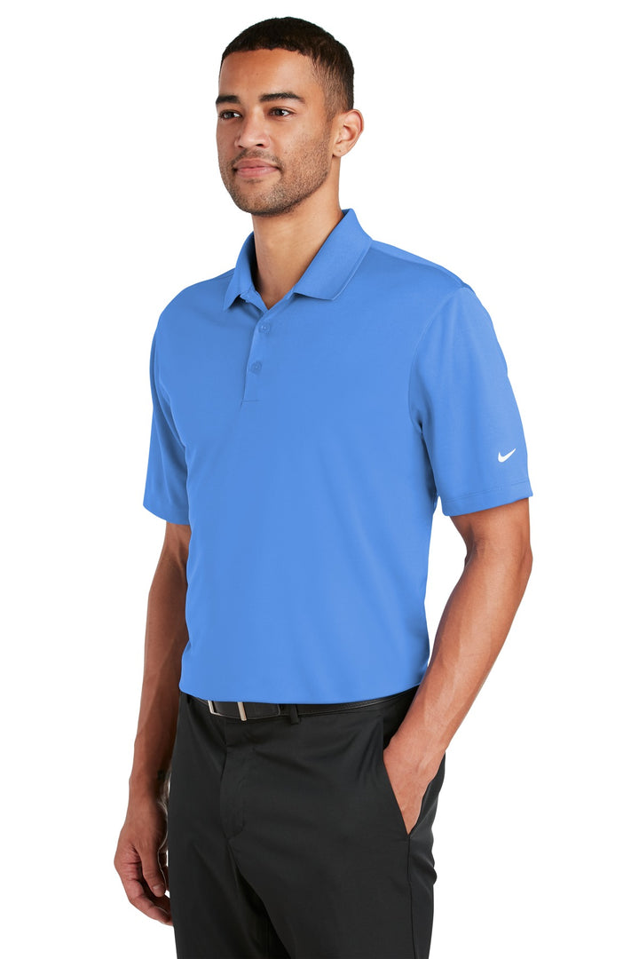 Pacific Blue Nike Dri-FIT Classic Fit Players Polo with Flat Knit Collar. 838956